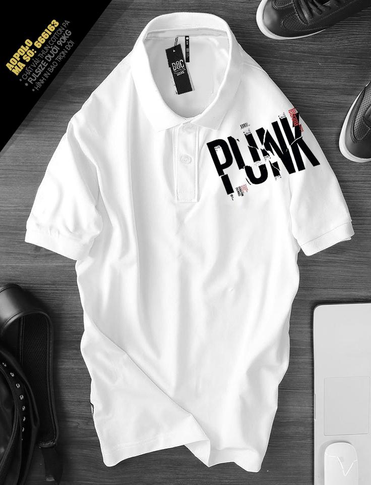 Áo polo đơn trắng